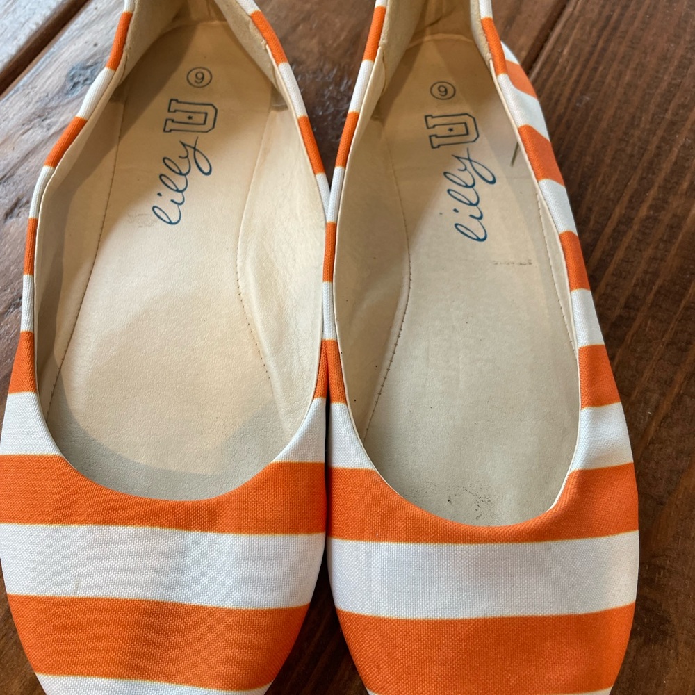 UT Volunteers Orange and White Game Day Striped Flats